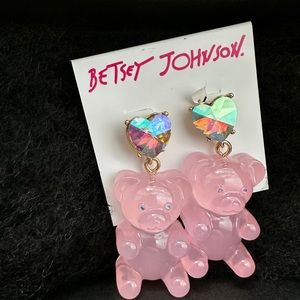 Betsey Johnson Light Pink Gummy Bear Gum Drop Earrings